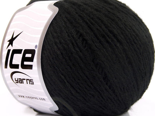 Lot of 8 Skeins Ice Yarns WOOL LIGHT (50% Wool) Hand Knitting Yarn Black