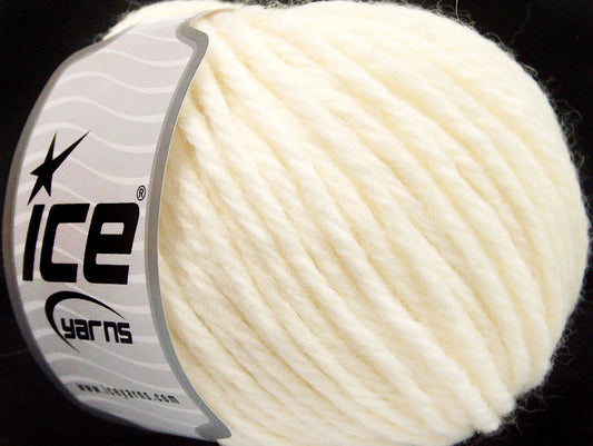 Lot of 8 Skeins ICE SALE WINTER (60% Wool) Hand Knitting Yarn Cream