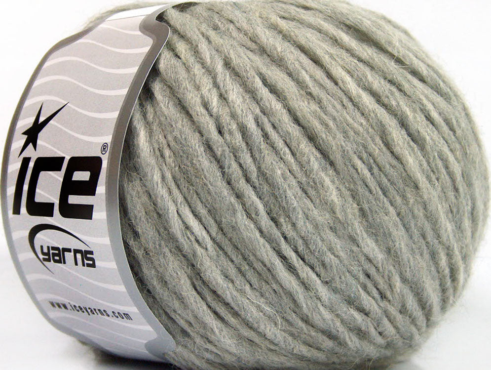 Lot of 8 Skeins ICE PERU ALPACA WORSTED (25% Alpaca 50% Merino Wool) Yarn Light grey
