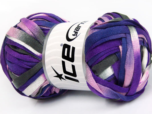 Lot of 4 x 100gr Skeins ICE SALE RIBBON Hand Knitting Yarn Purple Shades