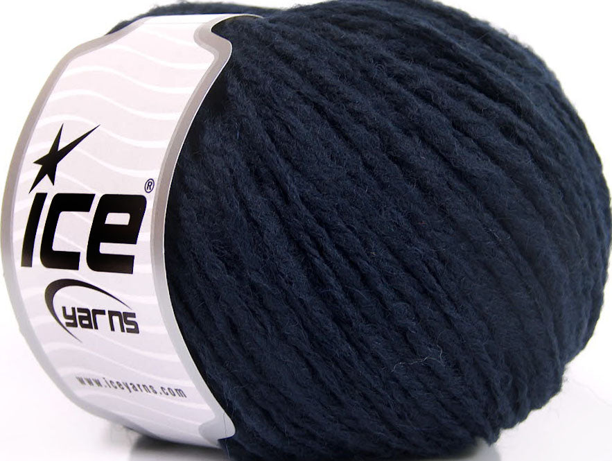 Lot of 8 Skeins Ice Yarns SALE WINTER (50% Wool) Hand Knitting Yarn Dark Navy