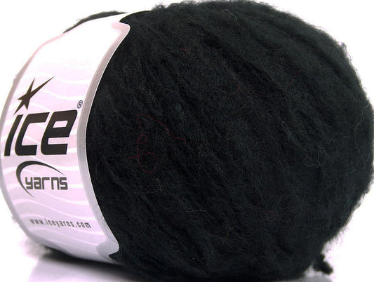 Lot of 8 Skeins ICE KAN MOHAIR (20% Mohair 25% Wool) Hand Knitting Yarn Black