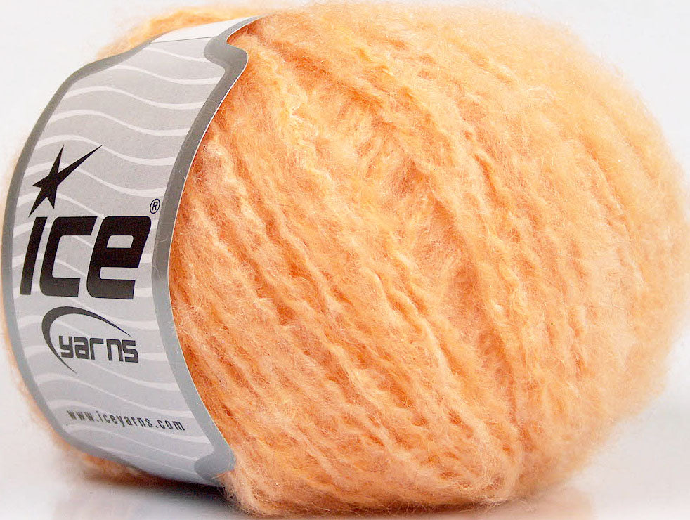 Lot of 8 Skeins ICE KAN MOHAIR (20% Mohair 25% Wool) Yarn Light Orange