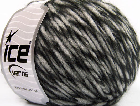 Lot of 8 Skeins Ice Yarns PICASSO WOOL (45% Wool) Yarn Black White