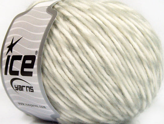 Lot of 8 Skeins ICE PICASSO WOOL (45% Wool) Hand Knitting Yarn Light Grey White