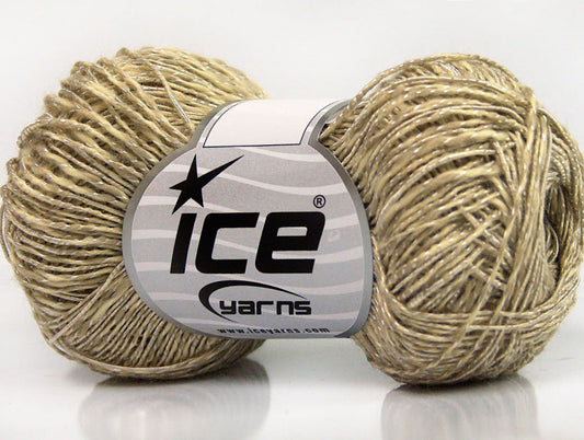 Lot of 8 Skeins Ice Yarns GINA VISCOSE (35% Viscose) Hand Knitting Yarn Beige