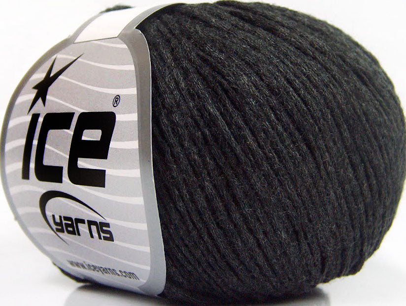 Lot of 8 Skeins ICE AIR WOOL COTTON (30% Wool 35% Cotton) Yarn Anthracite Black