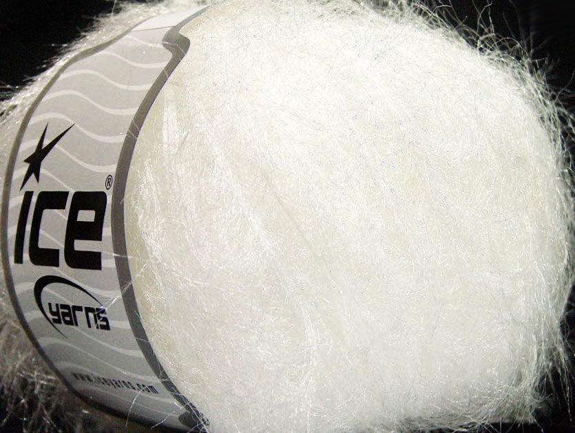 Lot of 8 Skeins Ice Yarns SALE EYELASH Hand Knitting Yarn White