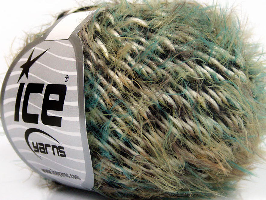Lot of 8 Skeins ICE SALE WINTER (40% Wool) Yarn Black White Green Shades