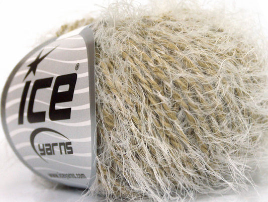 Lot of 8 Skeins Ice Yarns SALE MOHAIR-WOOL BLEND (25% Wool) Yarn Beige White