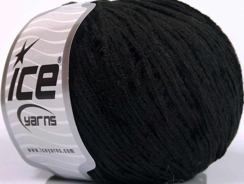 Lot of 6 Skeins Ice Yarns AMIGURUMI CHENILLE Hand Knitting Yarn Black