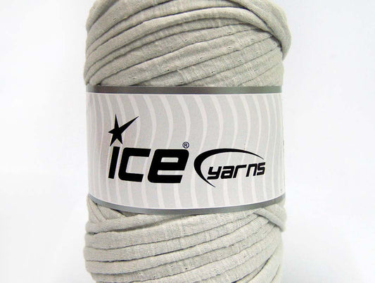 250 gr ICE YARNS UPCYCLED FABRIC 250 (95% Cotton 5% Elastan) Yarn Light Grey