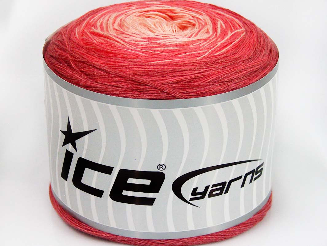 Lot of 2 x 150gr Skeins Ice Yarns CAKES COTTON FINE (50% Cotton) Yarn Salmon Shades