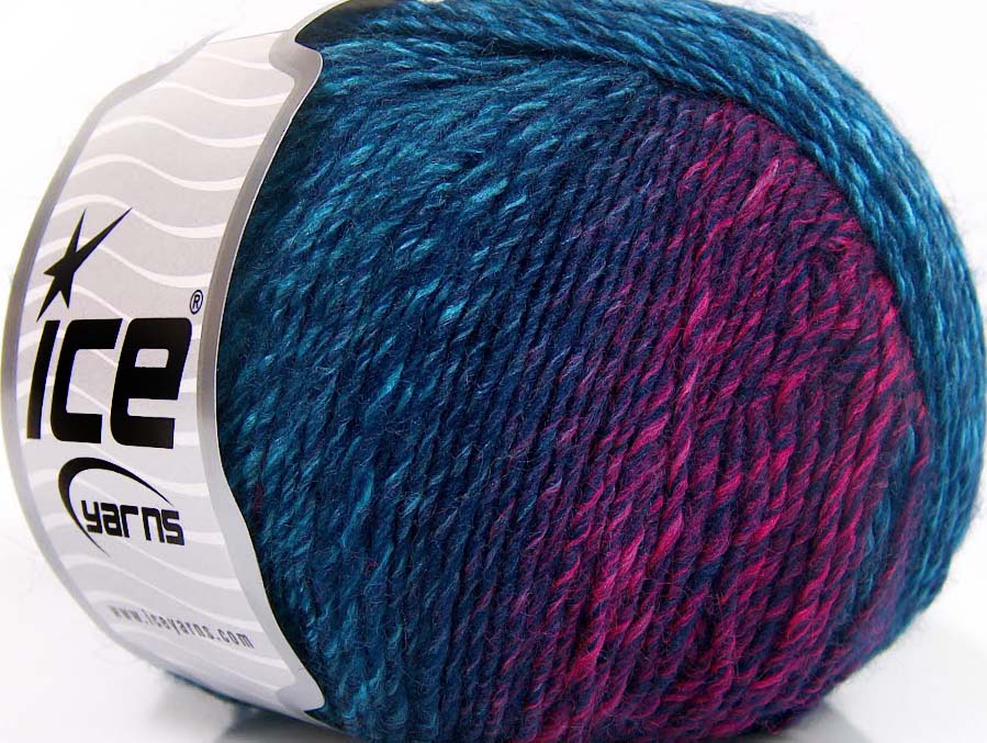 Lot of 8 Skeins Ice Yarns ROSETO (30% Wool) Yarn Turquoise Shades Navy Fuchsia