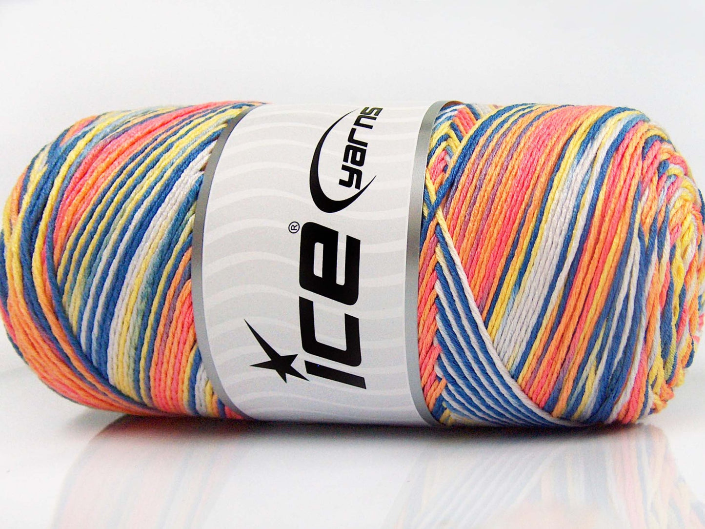 Lot of 2 x 200gr Skeins Ice Yarns SAVER COLOR LIGHT Yarn Gold Salmon Blue Yellow