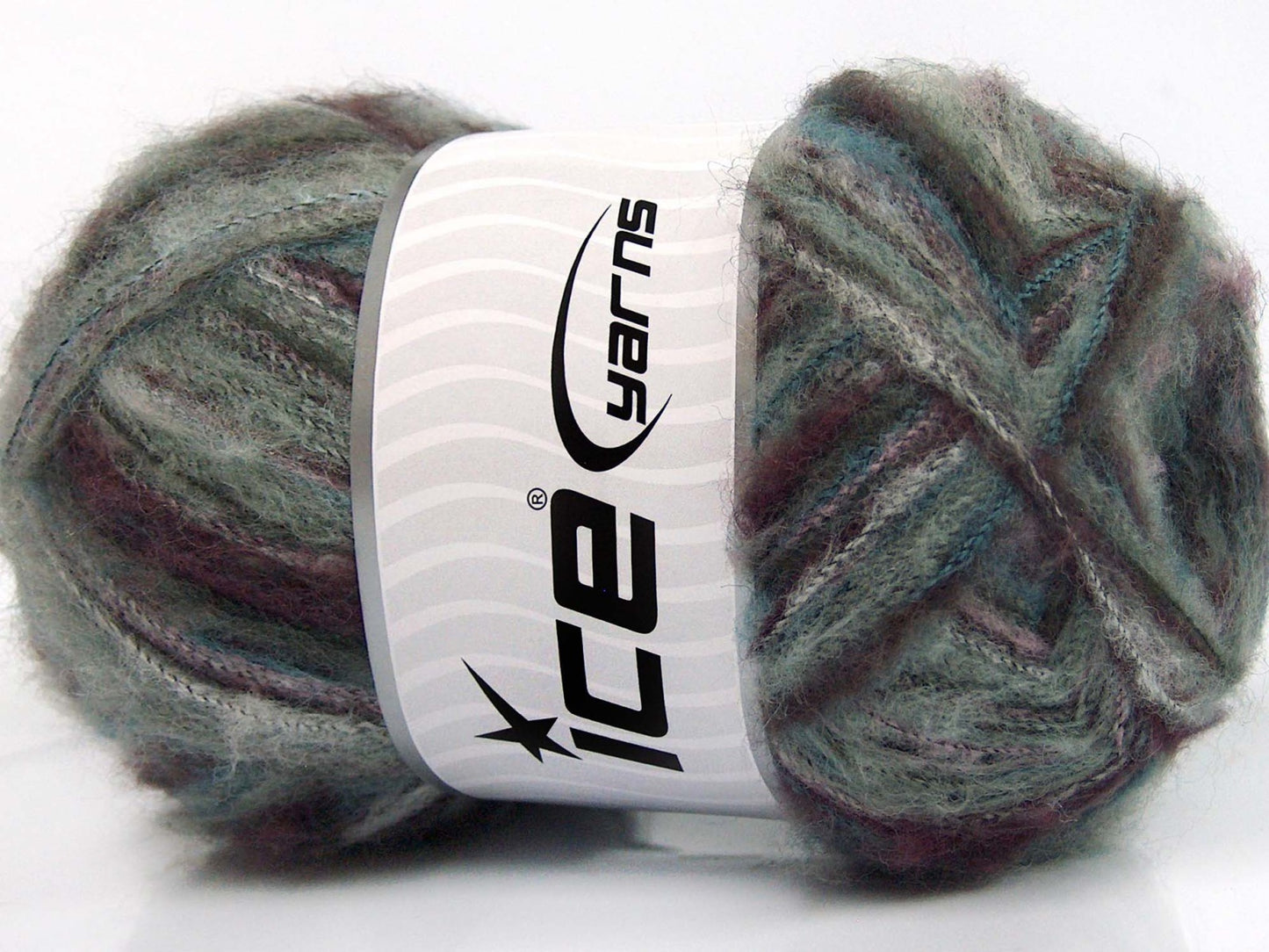 Lot of 4 x 100gr Skeins Ice Yarns SALE WINTER (37% Kid Mohair) Yarn Grey Shades Maroon Lilac Turquoise