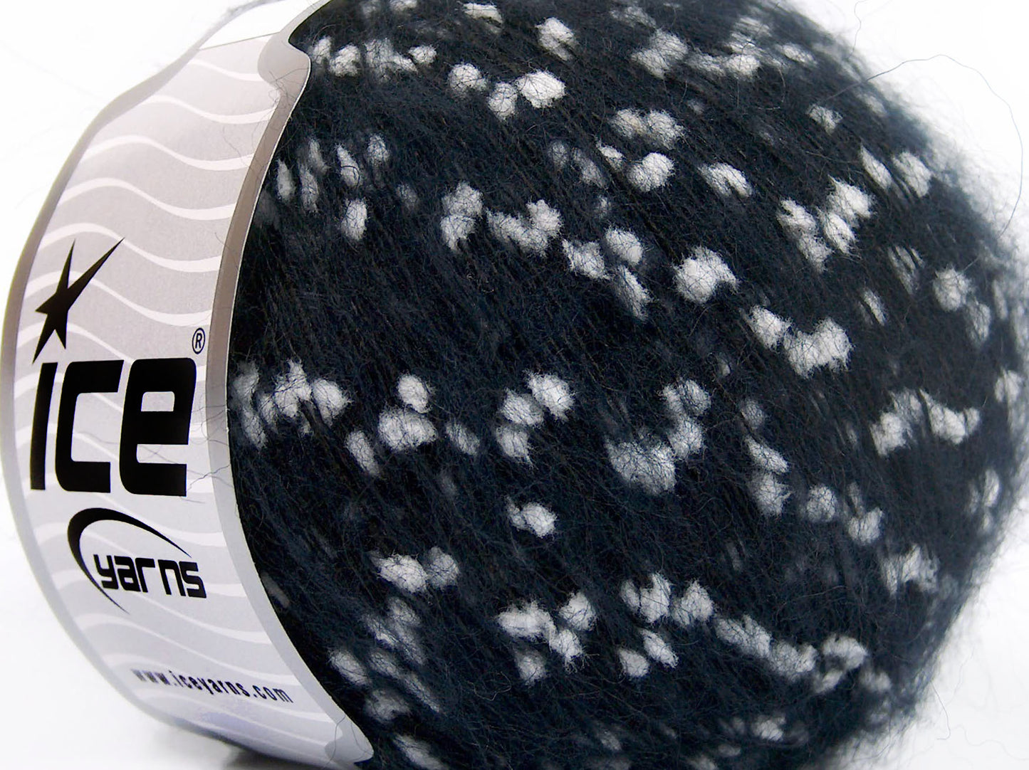 Lot of 8 Skeins Ice Yarns SALE MOHAIR-WOOL BLEND (20% Mohair) Yarn Black White