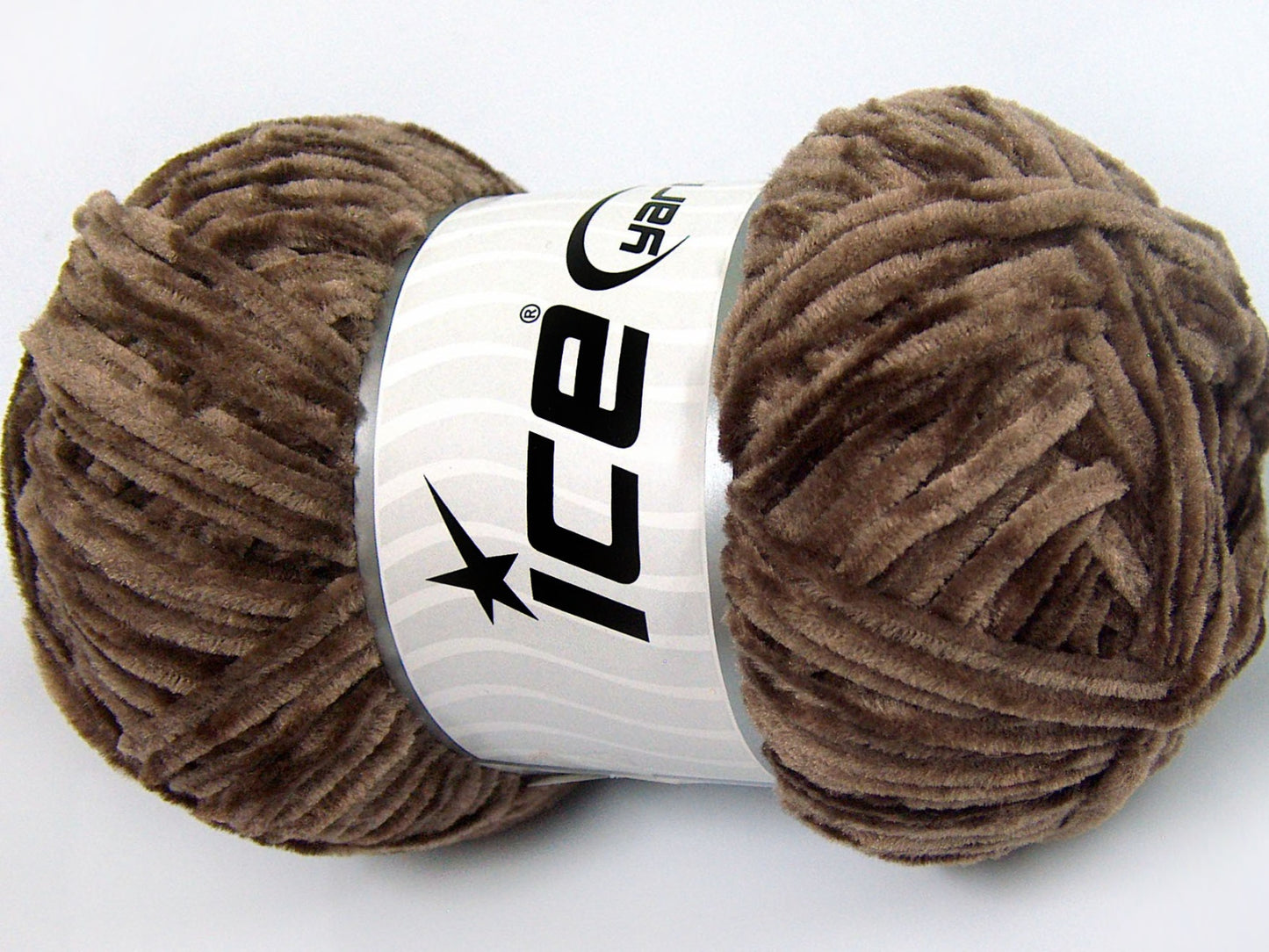 Lot of 4 x 100gr Skeins Ice Yarns CHENILLE LIGHT 100 (100% MicroFiber) Yarn Brown