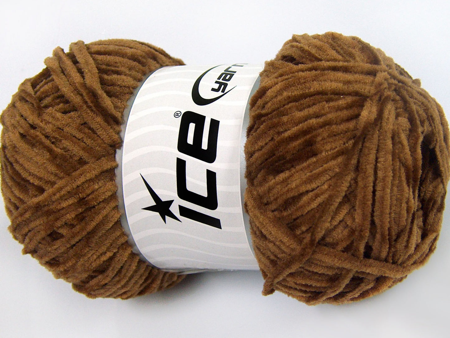 Lot of 4 x 100gr Skeins Ice Yarns CHENILLE LIGHT 100 (100% MicroFiber) Yarn Light Brown