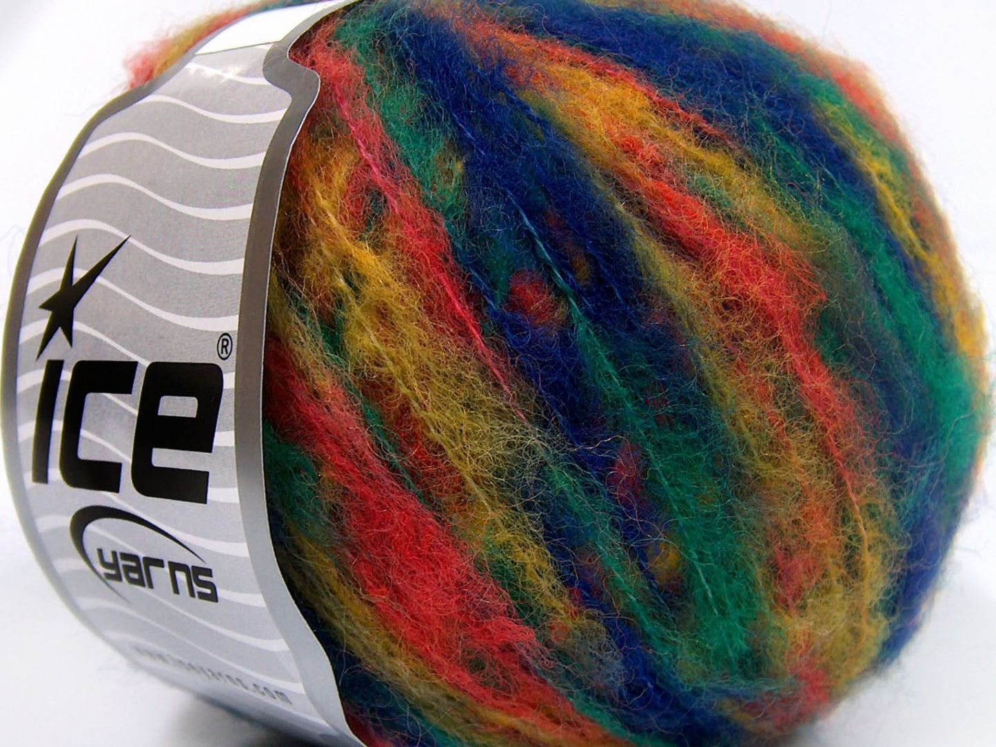 Lot of 8 Skeins Ice Yarns MOHAIR COLOR LIGHT (15% Mohair 10% Wool) Yarn Dark Blue Gold Green Salmon