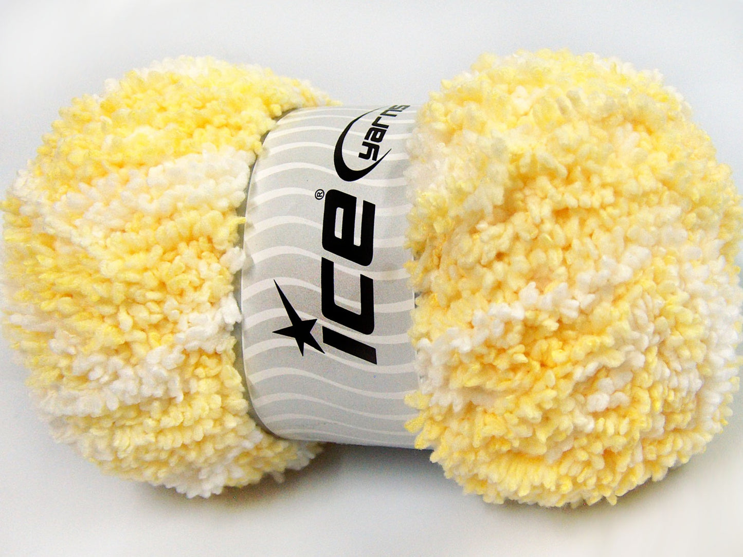 Lot of 4 x 100gr Skeins Ice Yarns BABY PUFFY Yarn Light Yellow White