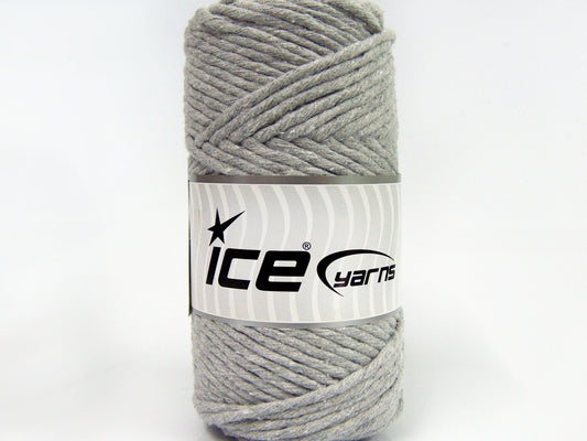 250 gr ICE YARNS NATURAL COTTON JUMBO (100% Cotton) Yarn Light Grey