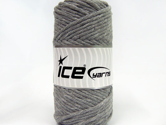 250 gr ICE YARNS NATURAL COTTON JUMBO (100% Cotton) Hand Knitting Yarn Grey