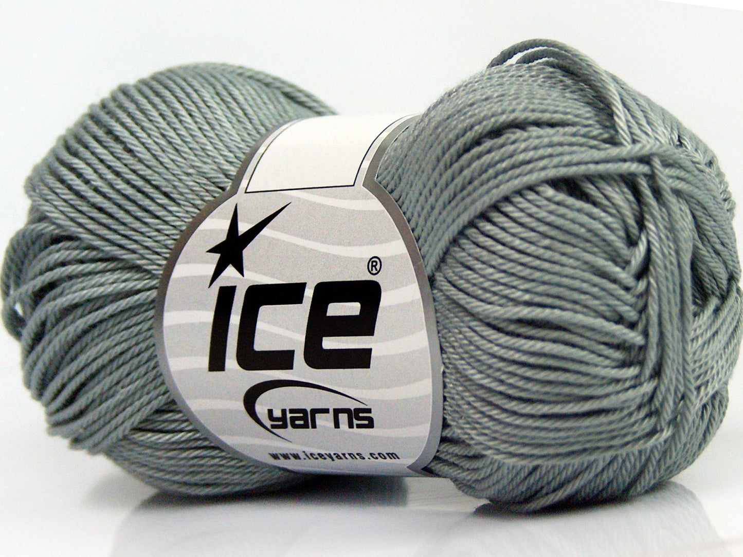 Lot of 6 Skeins Ice Yarns GIZA COTTON Hand Knitting Yarn Grey