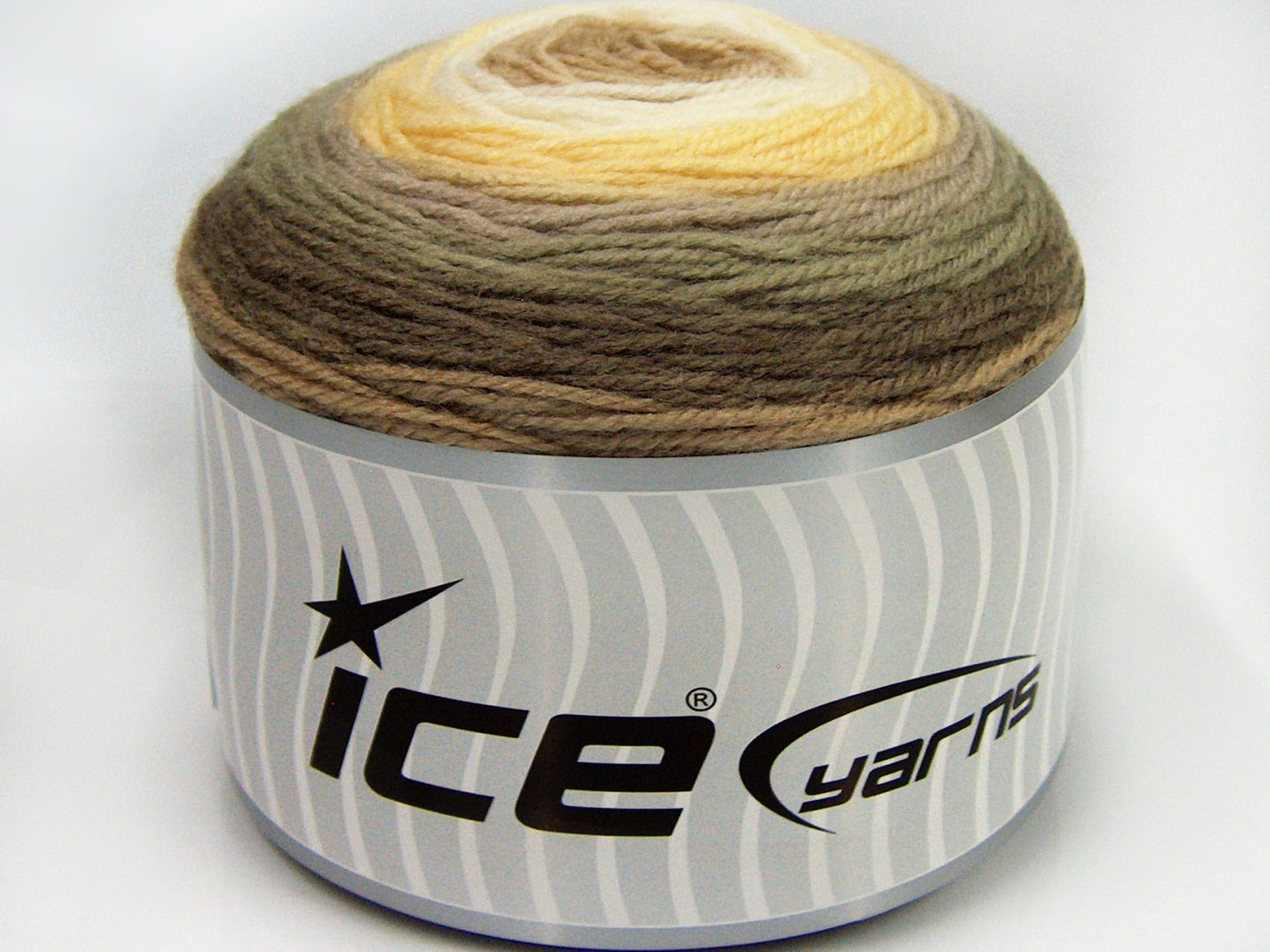 Lot of 2 x 150gr Skeins Ice Yarns CAKES WOOL DK (30% Wool) Yarn Brown Shades Cream Shades