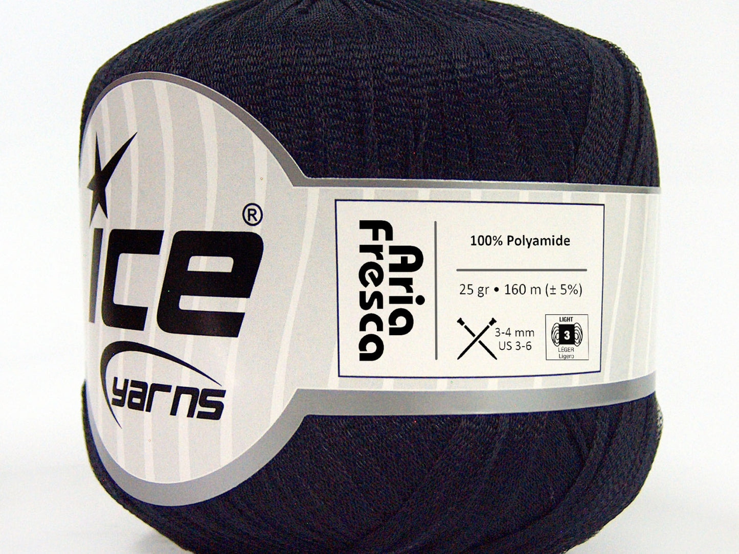 Lot of 6 Skeins Ice Yarns ARIA FRESCA Hand Knitting Yarn Dark Navy