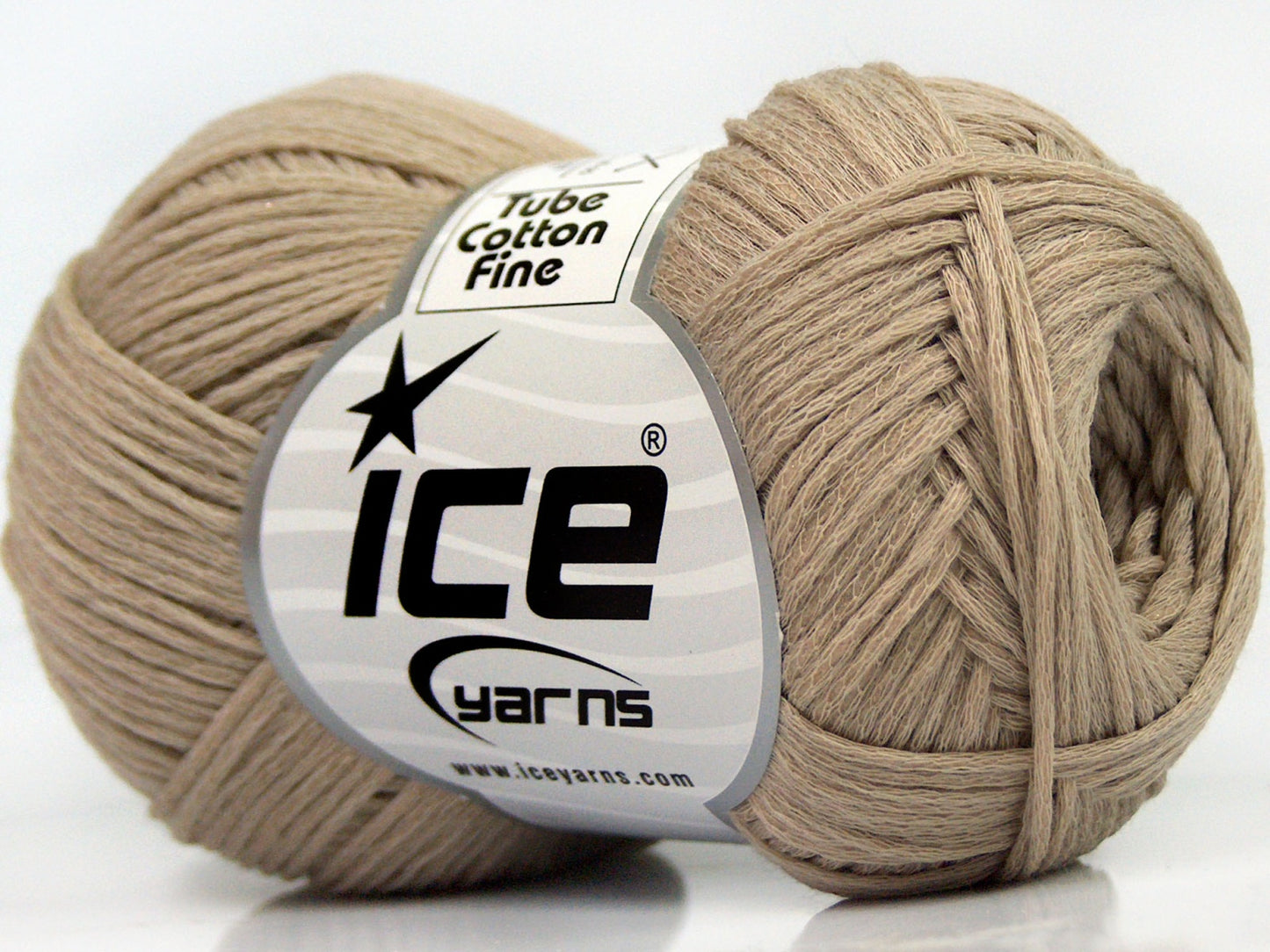 Lot of 8 Skeins Ice Yarns TUBE COTTON FINE (67% Cotton) Yarn Beige