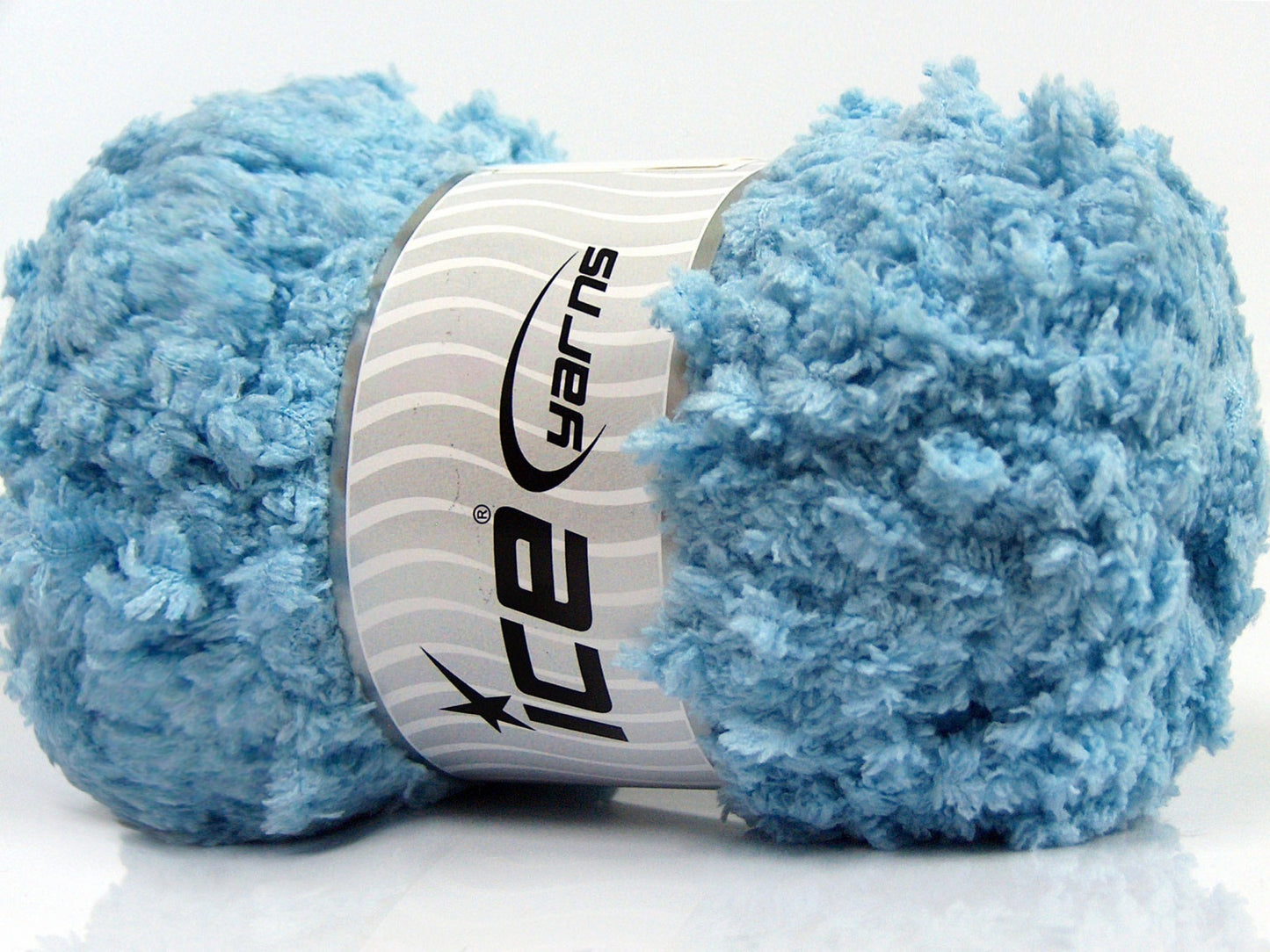 Lot of 4 x 100gr Skeins Ice Yarns PUFFY POPCORN (100% MicroFiber) Yarn Baby Blue