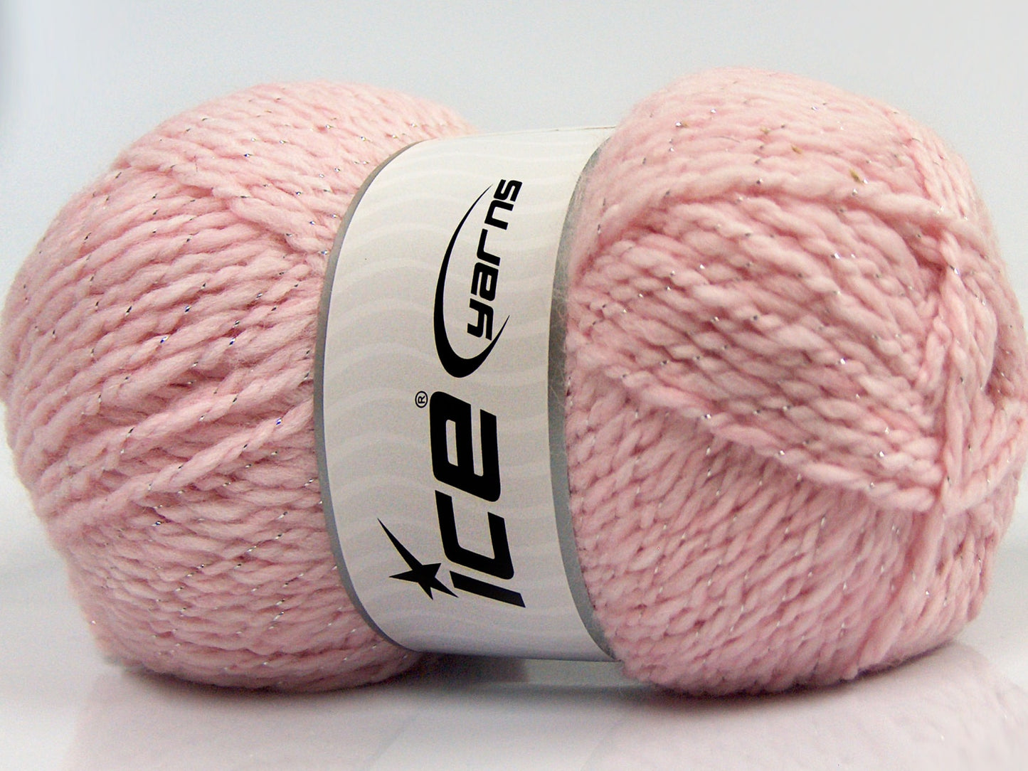 Lot of 4 x 100gr Skeins Ice Yarns BABY WOOL GLITZ (30% Wool) Yarn Baby Pink