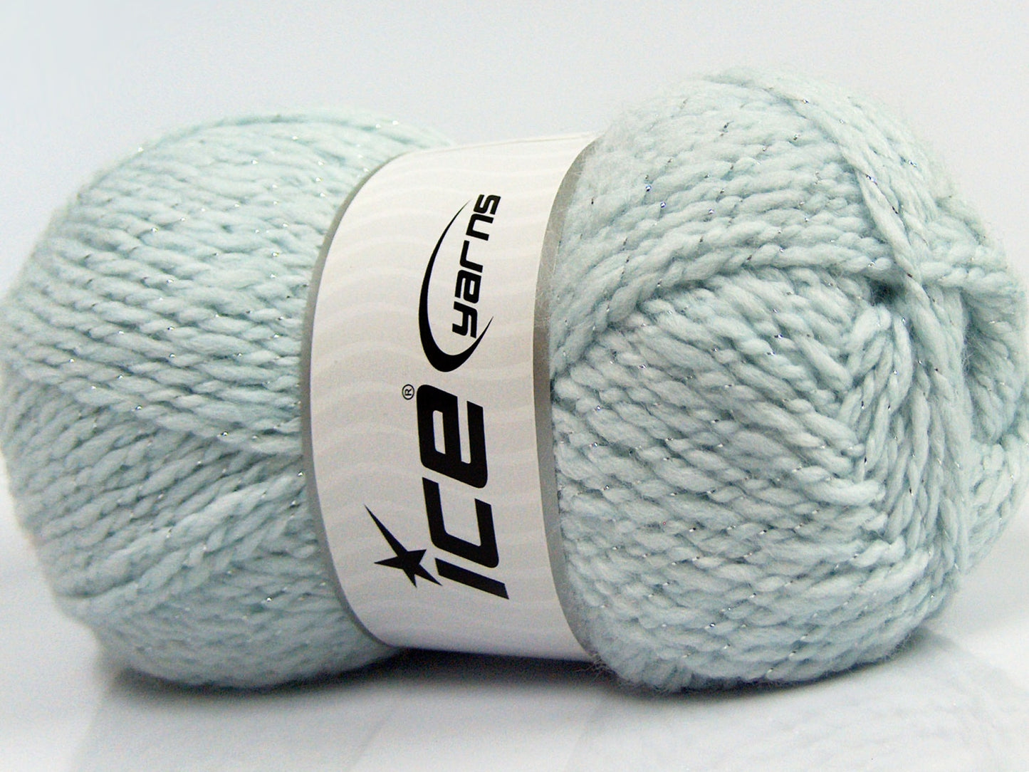 Lot of 4 x 100gr Skeins Ice Yarns BABY WOOL GLITZ (30% Wool) Yarn Baby Blue