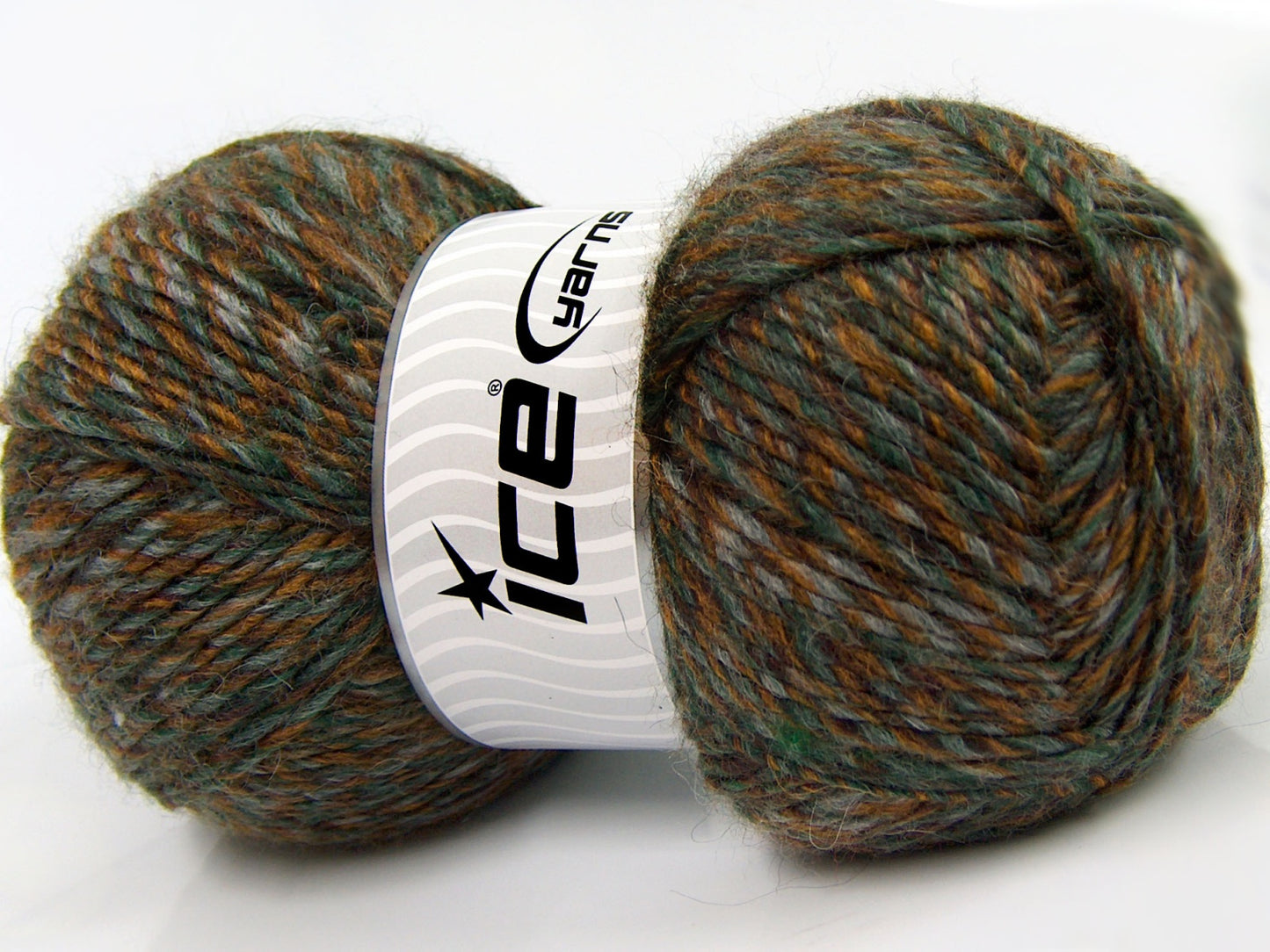 Lot of 2 x 150gr Skeins Ice Yarns HARMONY ALPACA (19% Alpaca 10% Wool) Yarn Brown Gold Green Grey
