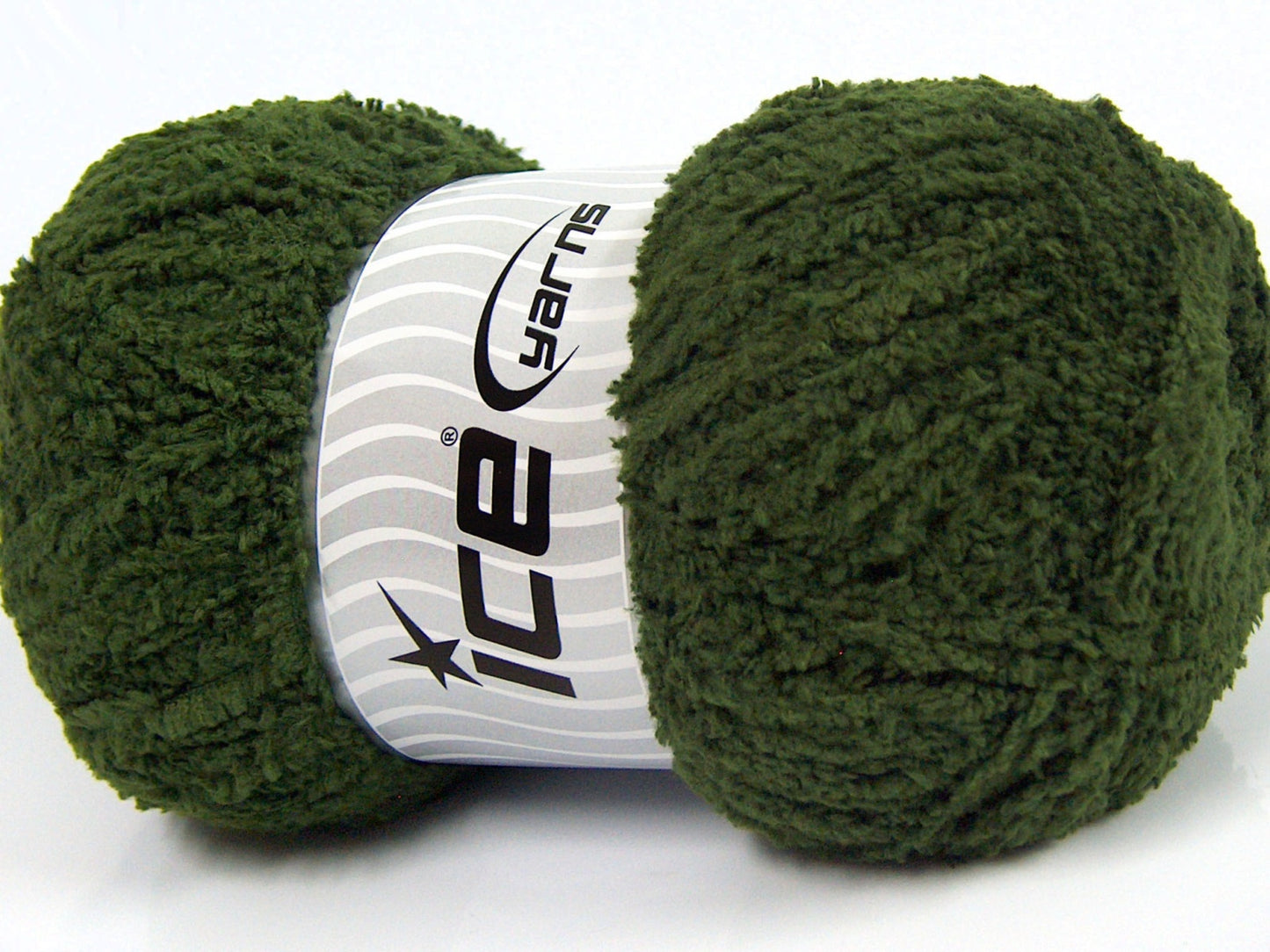 Lot of 4 x 100gr Skeins Ice Yarns PUFFY (100% MicroFiber) Yarn Jungle Green