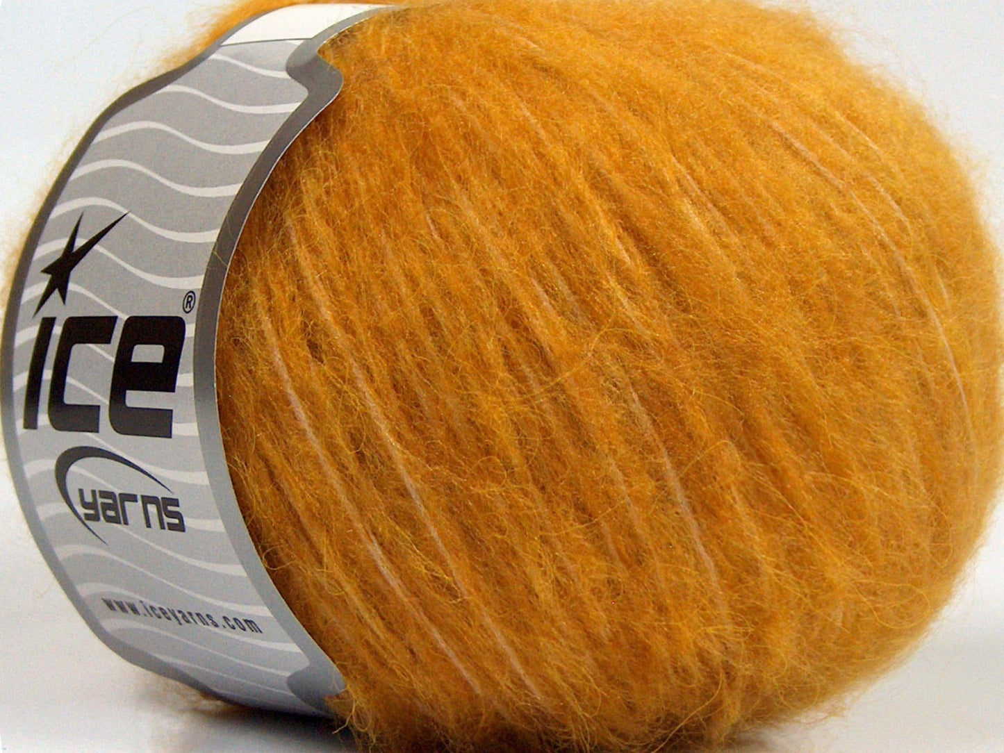 Lot of 8 Skeins Ice Yarns FLEECY WOOL (22% Wool) Hand Knitting Yarn Gold