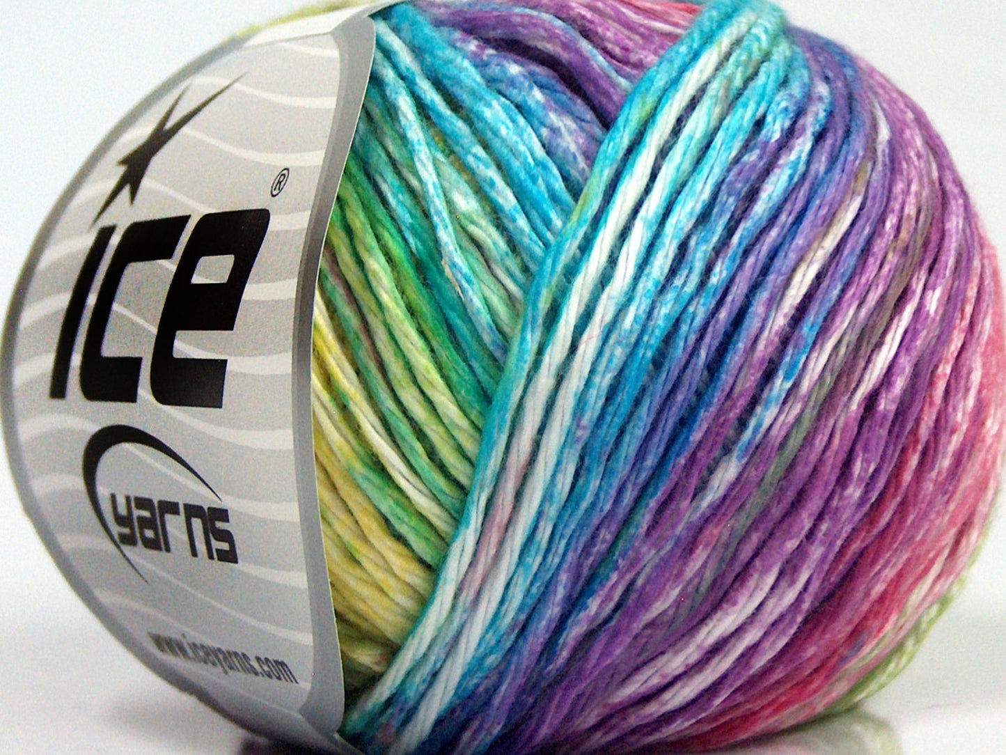 Lot of 8 Skeins Ice Yarns MONA LISA (100% Cotton) Yarn Green Shades Yellow Turquoise Purple