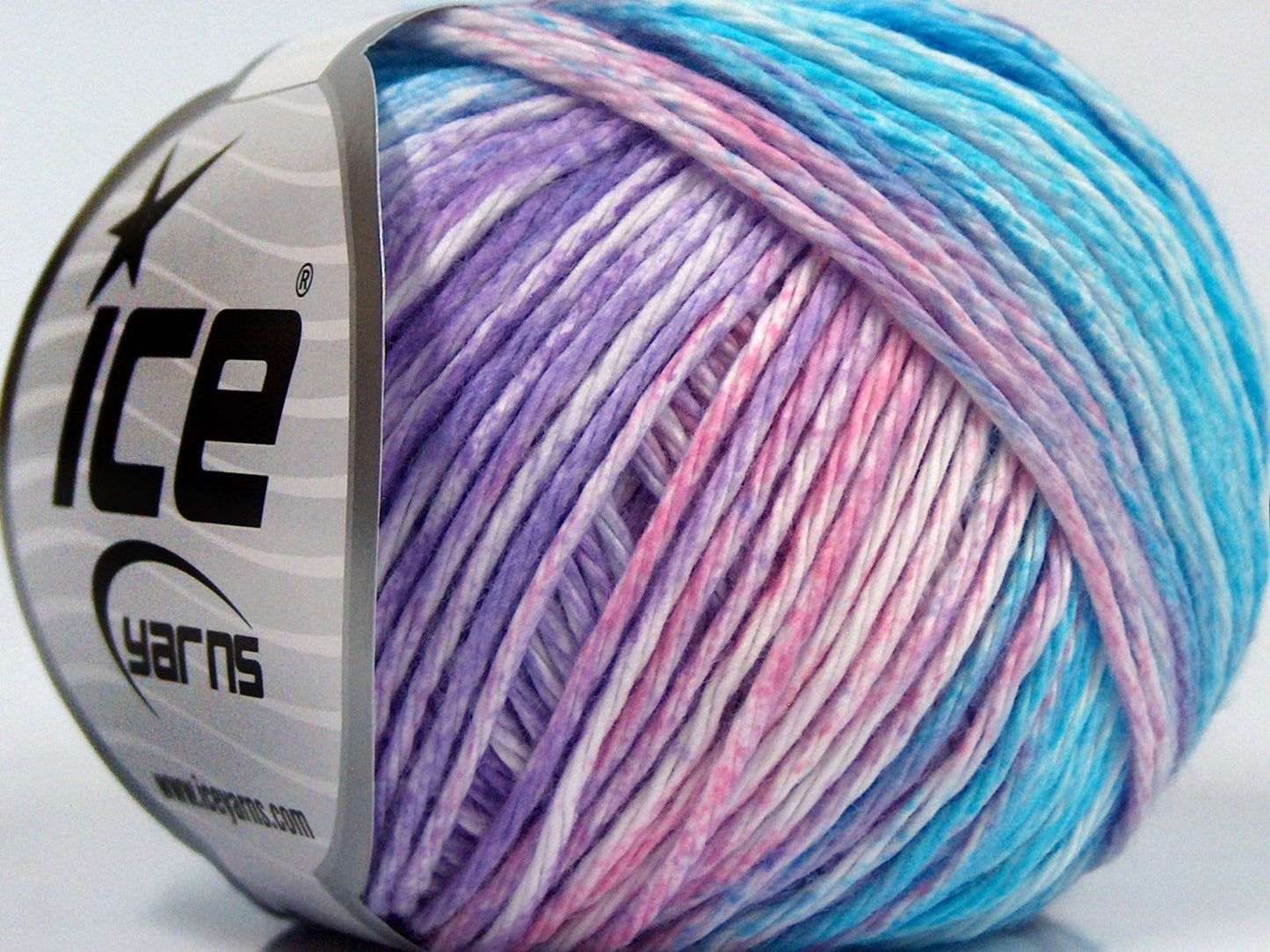 Lot of 8 Skeins Ice Yarns MONA LISA (100% Cotton) Yarn Turquoise Shades Pink White Lilac Shades
