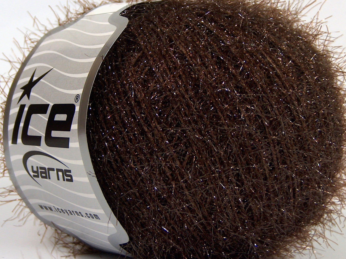 Lot of 8 Skeins Ice Yarns SALE METALLIC Hand Knitting Yarn Coffee Brown