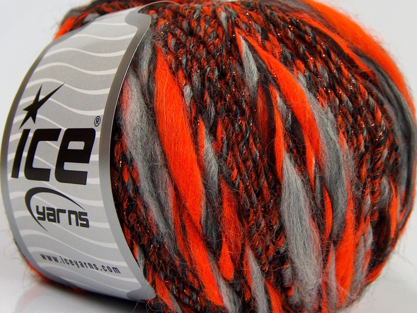 Lot of 8 Skeins Ice Yarns ALPACA COLOR GLITZ (20% Alpaca 45% Wool) Yarn Grey Black Neon Orange