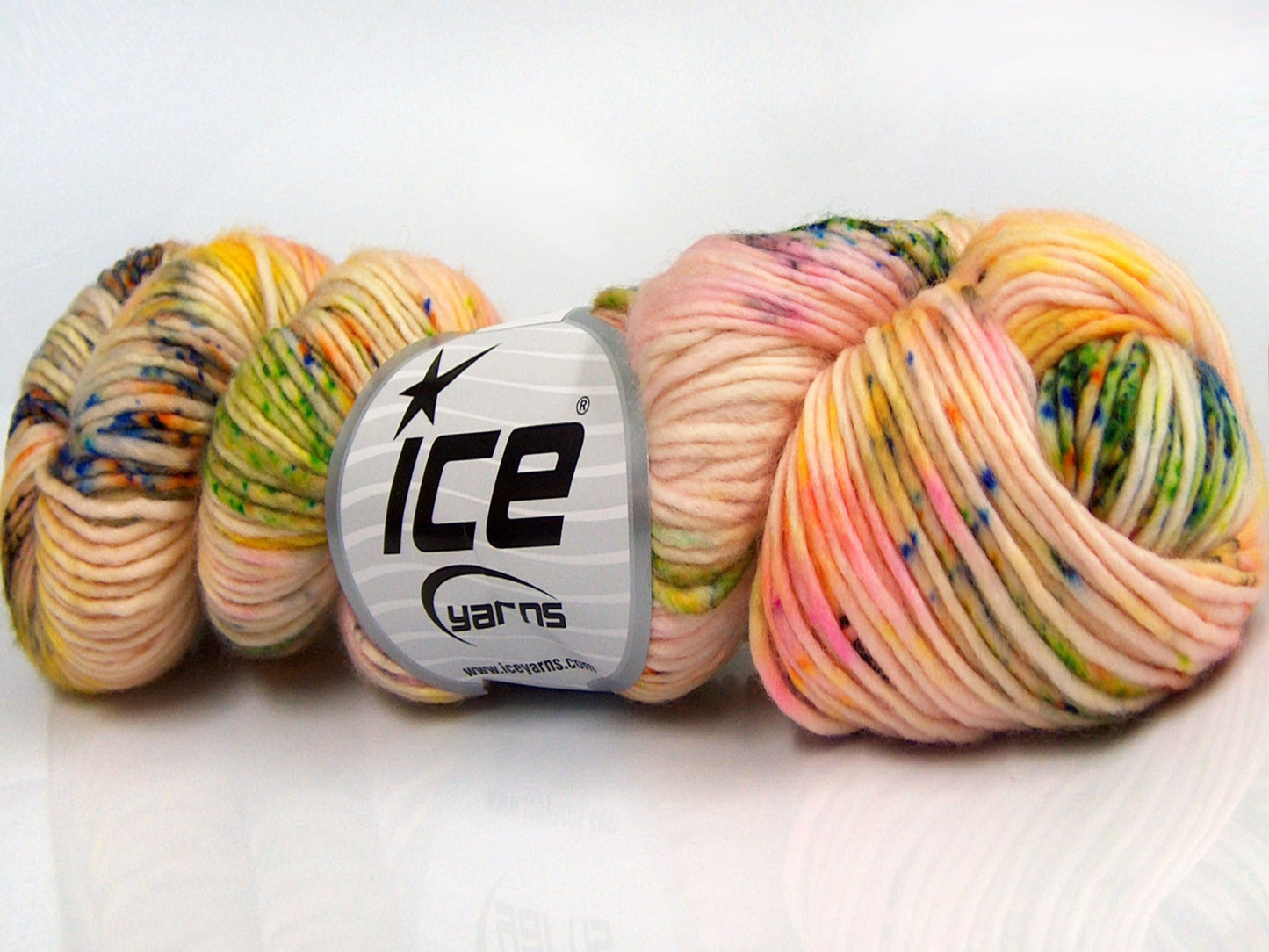 Lot of 2 x 100gr Skeins Ice Yarns HAND DYED SUPERWASH MERINO (100% Superwash Merino Wool) Yarn Cream Rainbow