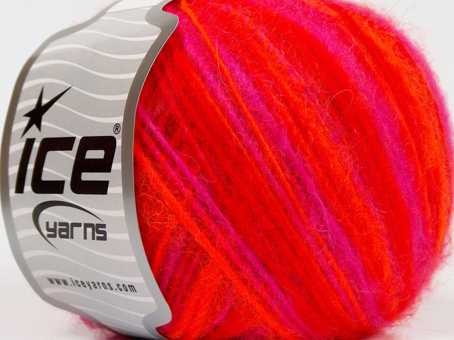 Lot of 8 Skeins Ice Yarns ALPACA DELUXE (20% Alpaca 50% Wool) Yarn Neon Orange Fuchsia Red