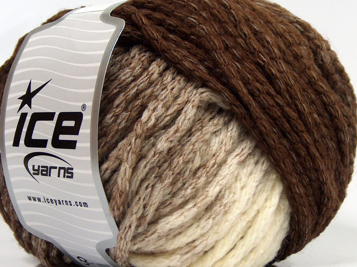 Lot of 4 x 100gr Skeins Ice Yarns NORDIC (23% Wool) Yarn Brown Shades Cream