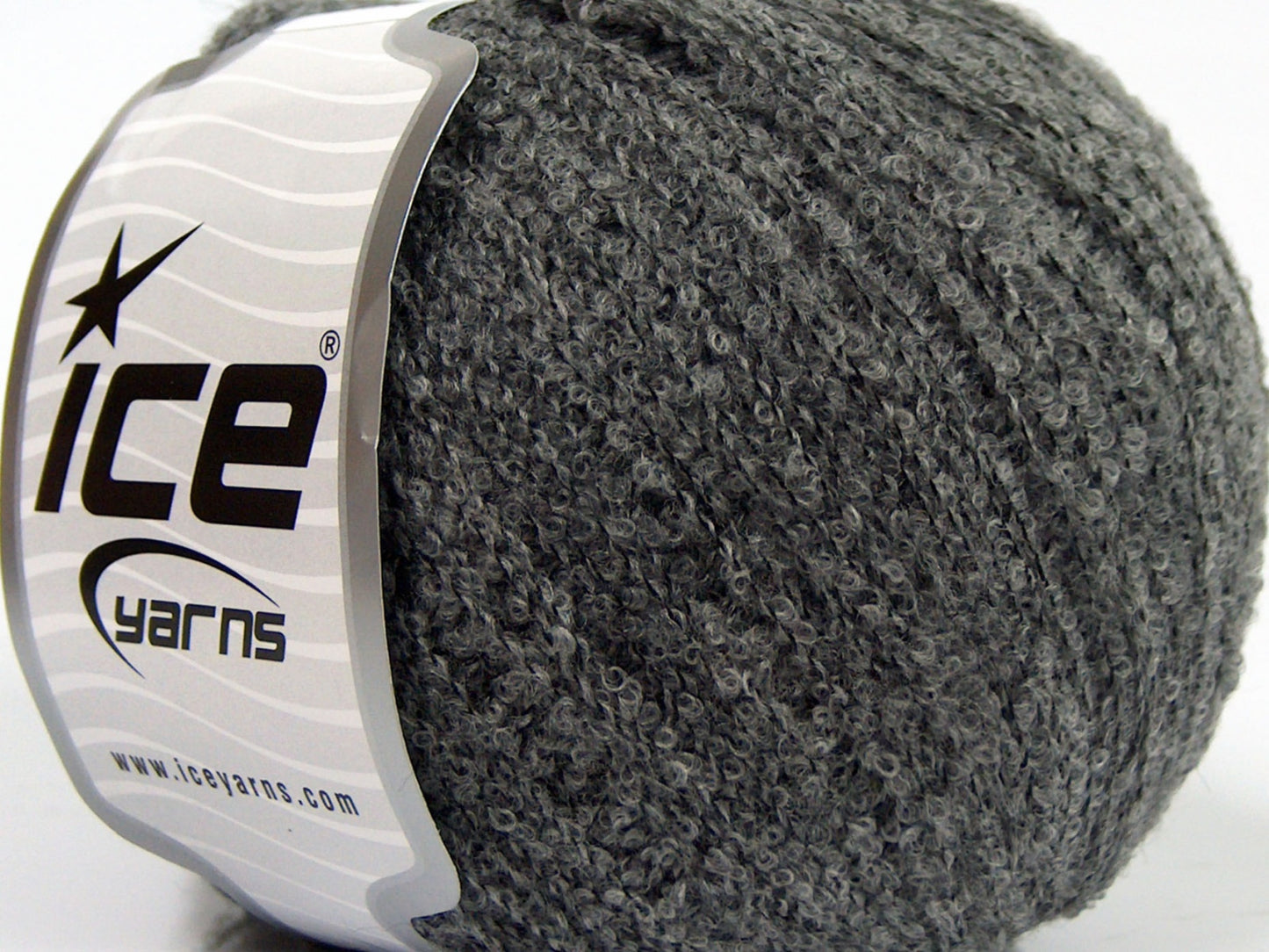 Lot of 8 Skeins Ice Yarns ALPACA BOUCLE FINE (25% Alpaca 25% Wool) Yarn Grey