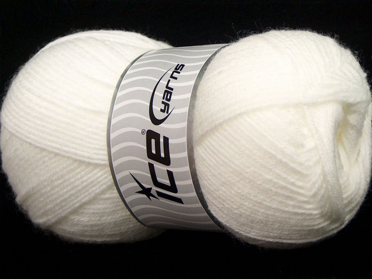 Lot of 4 x 100gr Skeins Ice Yarns SOFTLY BABY FINE Hand Knitting Yarn White
