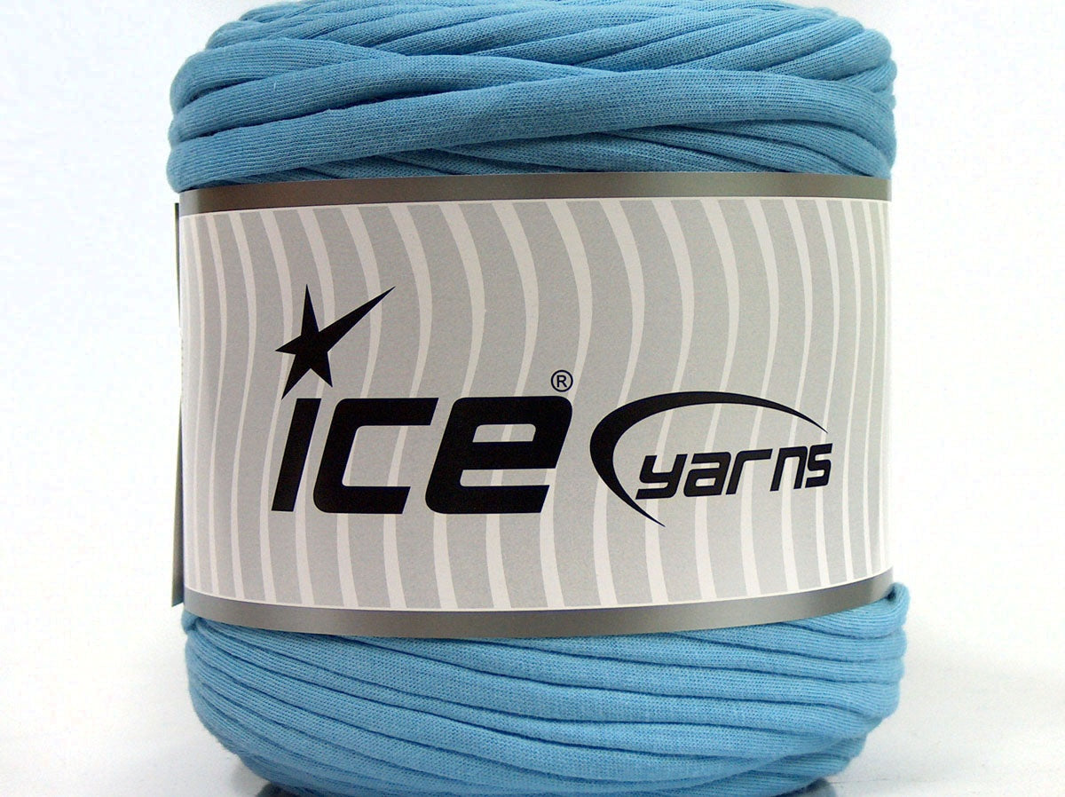 600 gr ICE YARNS UPCYCLED FABRIC 600 (95% Cotton 5% Elastan) Yarn Baby Blue