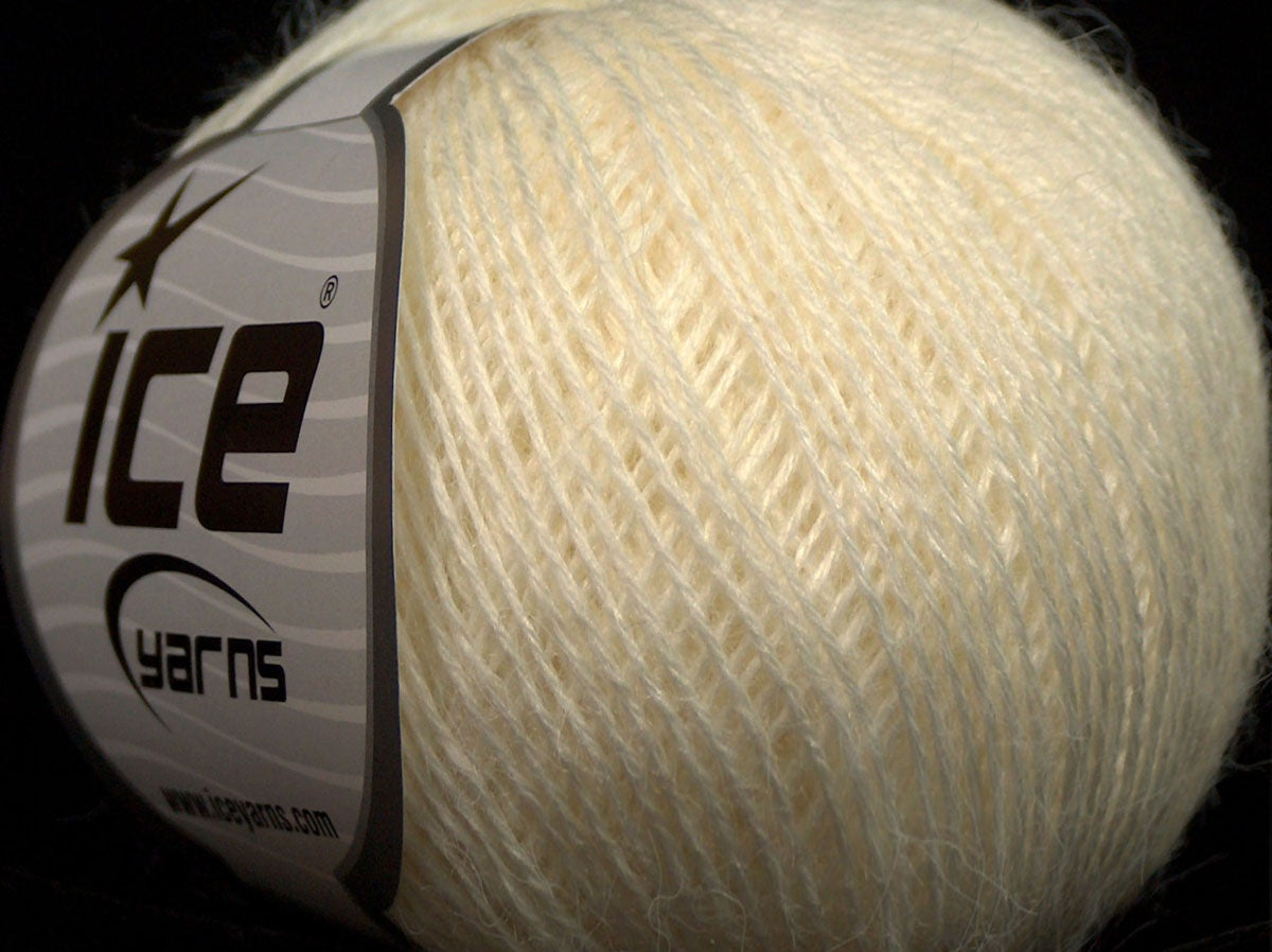 Lot of 8 Skeins Ice Yarns SALE LUXURY-PREMIUM (10% Angora 15% Wool) Yarn Ecru