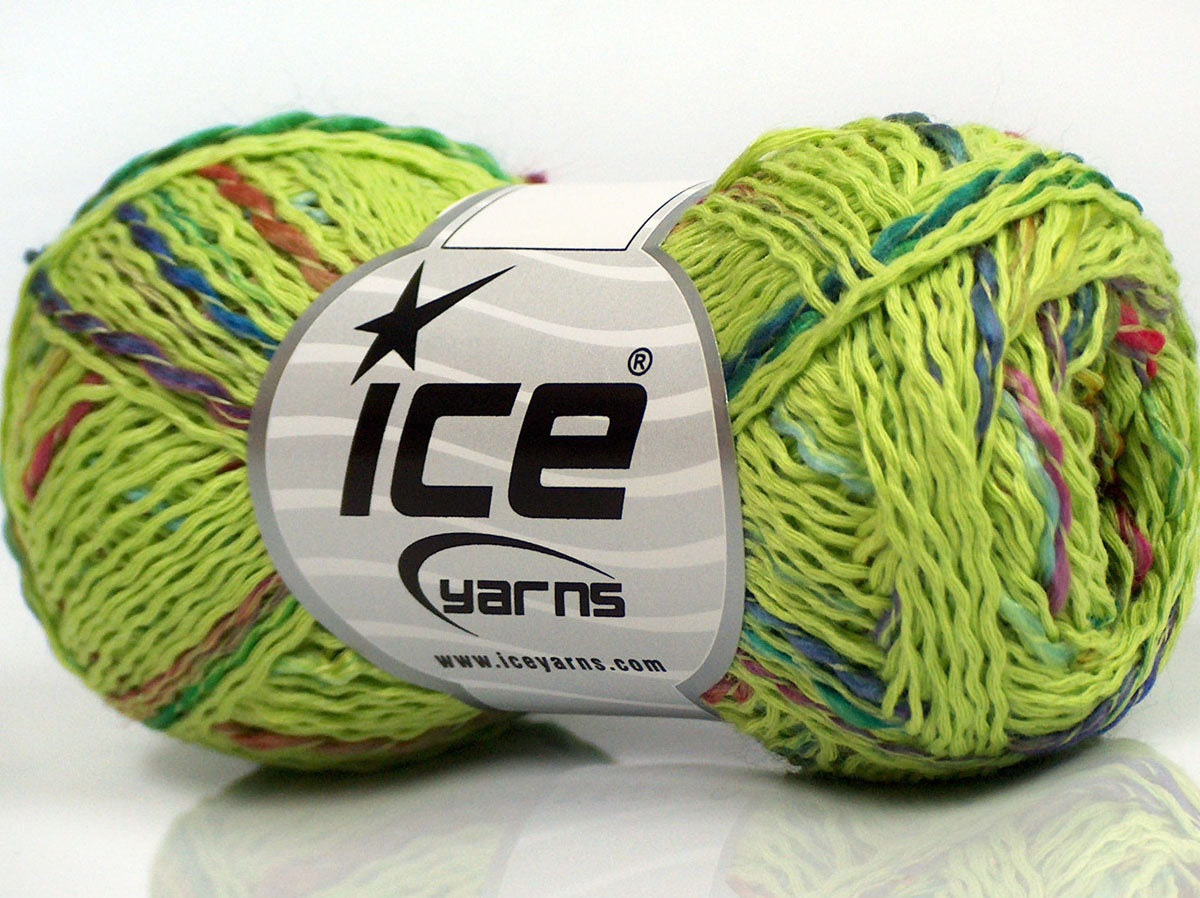 Lot of 8 Skeins Ice Yarns SALE SUMMER (80% Cotton) Yarn Pistachio Green Rainbow