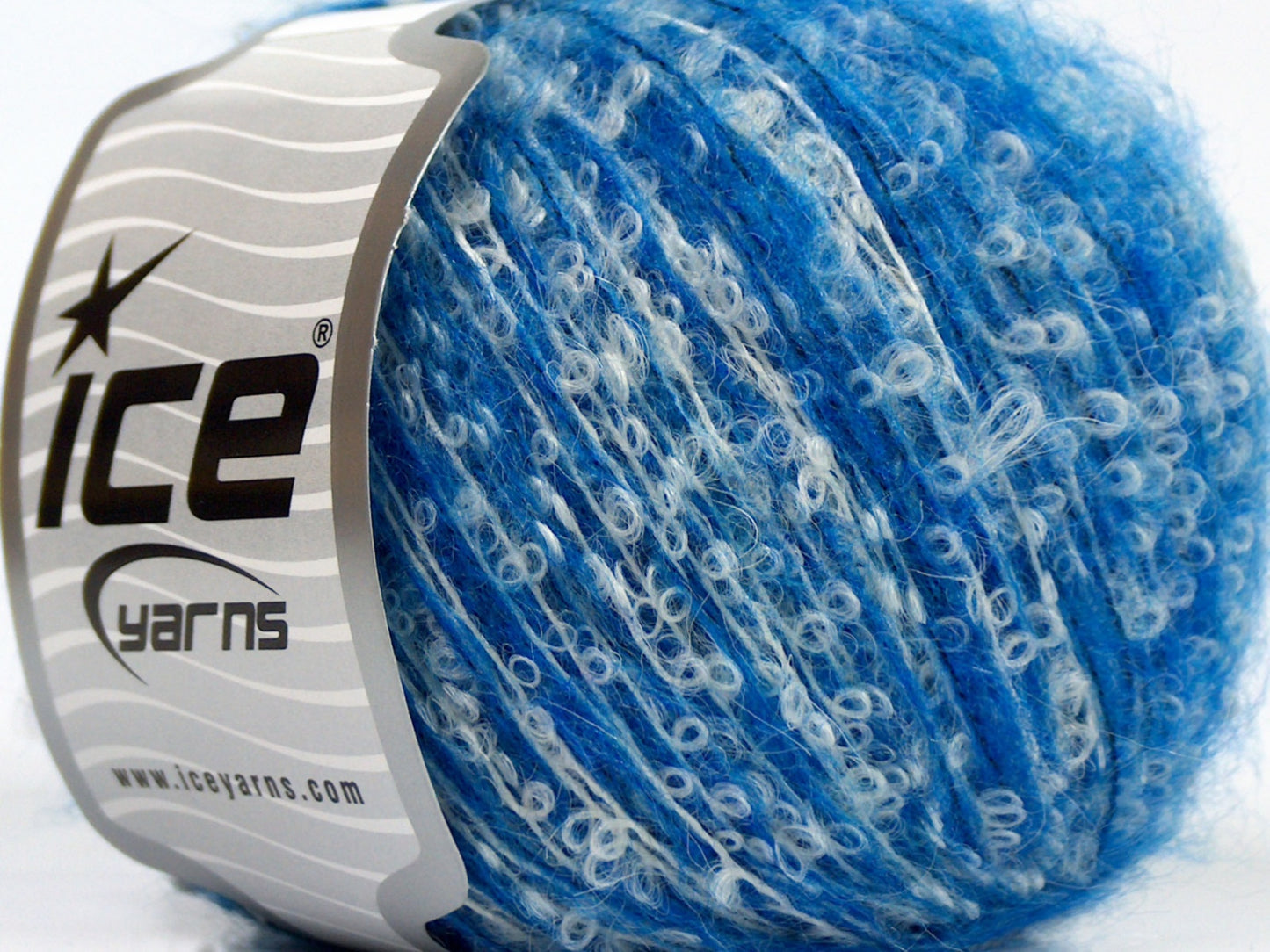 Lot of 8 Skeins Ice Yarns SALE MOHAIR-WOOL BLEND (20% Alpaca Superfine 20% Kid Mohair) Yarn Blue White